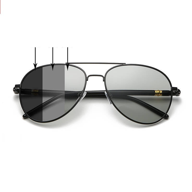 Polarized Sunglasses For Men And Women With UV 400 Protection Color Changing Metal Frame TAC Lens Night Vision