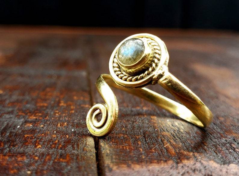 Unisex Punk Ring Adjustable Alloy Silver Turquoise Retro Flower Carved Ring Fashion Jewelry Gift For Daily Use