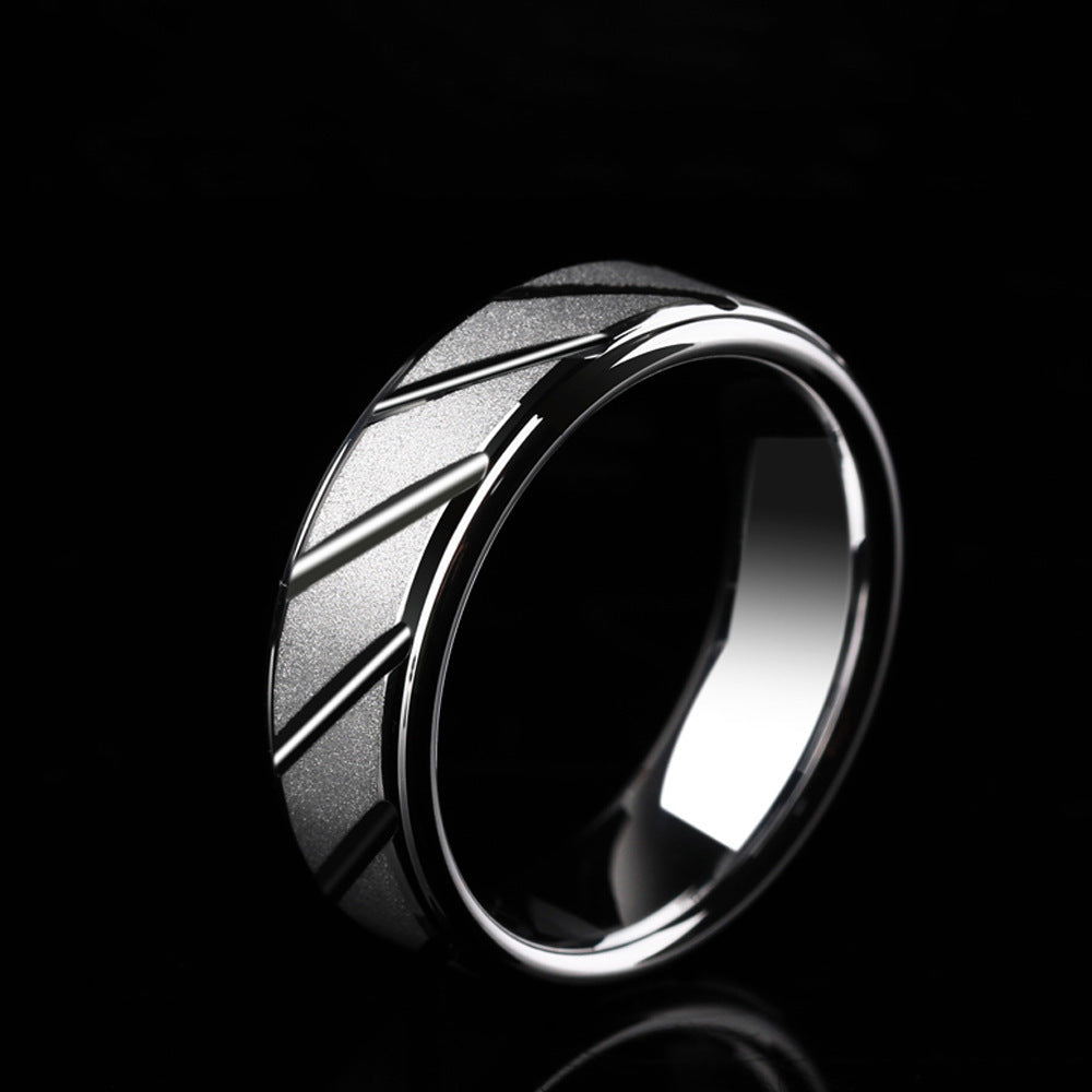 Frosted Tungsten Ring 7mm Wide Band 2.1mm Thick Unisex Jewelry Gold For Everyday Wear And Gift For Him Or Her