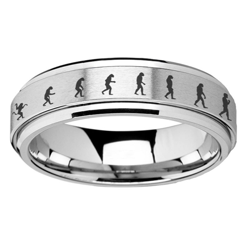 Rotating Evolution Ring For Women Titanium Steel Electroplated Fashion Jewelry Statement Modern Minimal Design