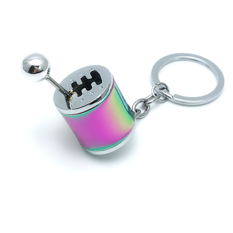 Unisex Car Gear Keychain Geometric Design Metal Pendant Auto Accessory Key Ring 10cm By 2cm Durable Finish Pro