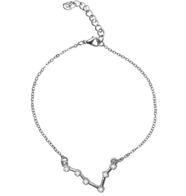 Crystal Constellation Bracelet For Women And Girls Adjustable Length Extender Chain Alloy Charm Everyday Style