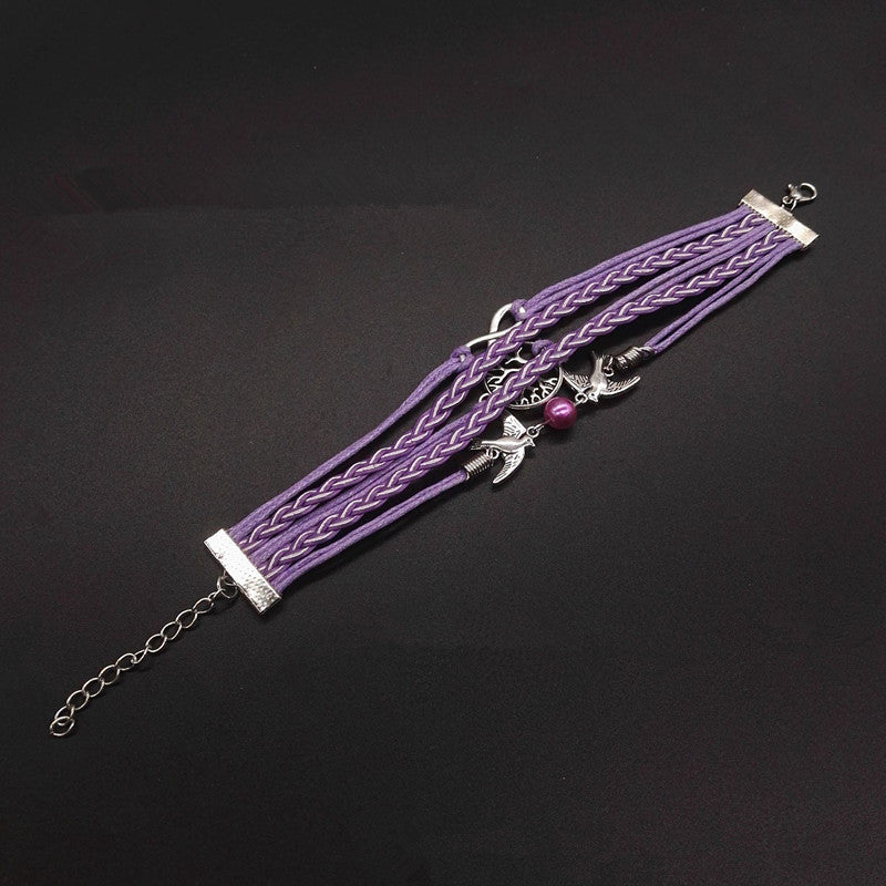 Womens Alloy Bracelet Vintage Hand Woven Jewelry European Fashion Animal Zodiac Signs Big Tree Design Gift For Her