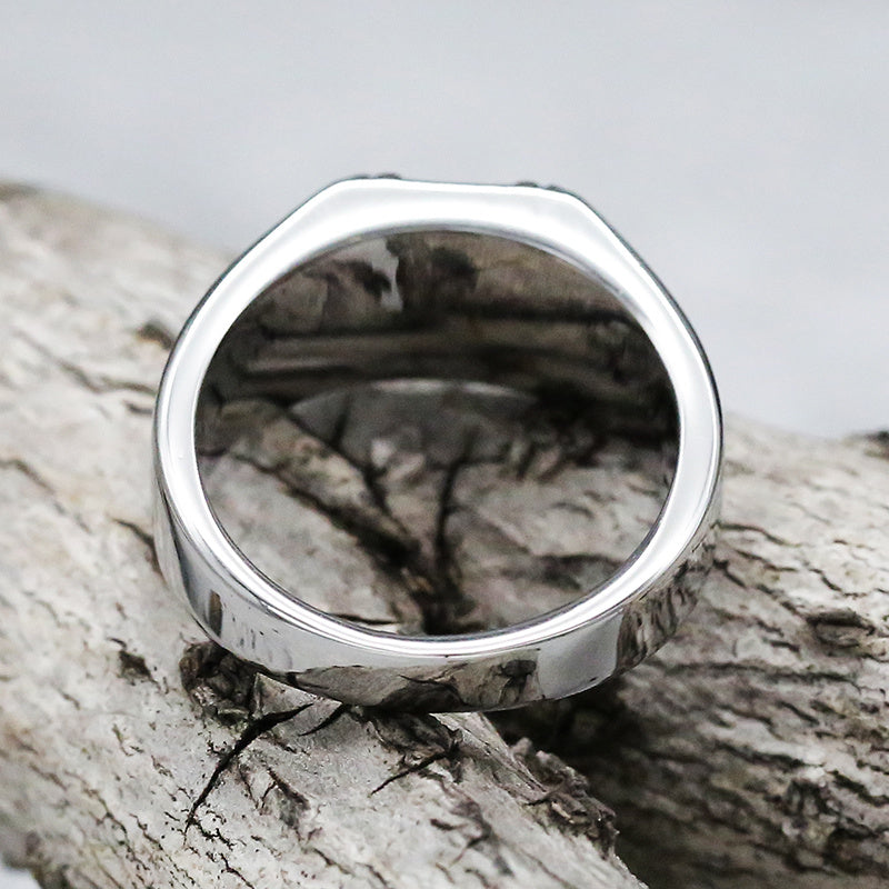 Stainless Steel Bone Design Mens Ring Titanium Steel Geometric Band Jewelry Unisex Modern Ring Accessory Style