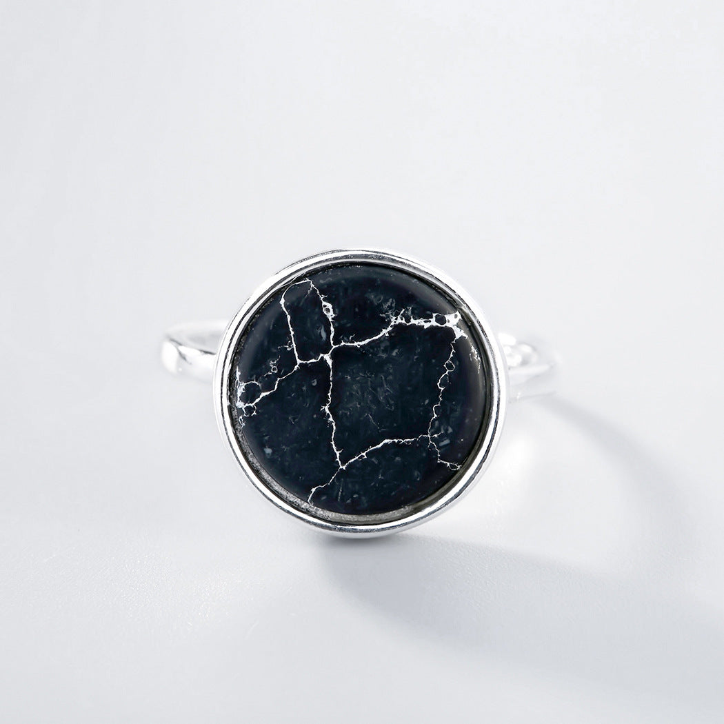 Sterling Silver Black Ring Elegant Band Ring Women And Men Round Silver Ring Birthday Gift Anniversary Present