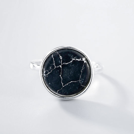 Sterling Silver Black Ring Elegant Band Ring Women And Men Round Silver Ring Birthday Gift Anniversary Present