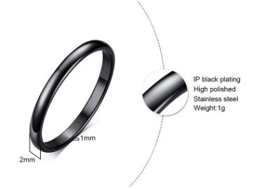 Stainless Steel Ring Minimalist Glossy Band For Everyday