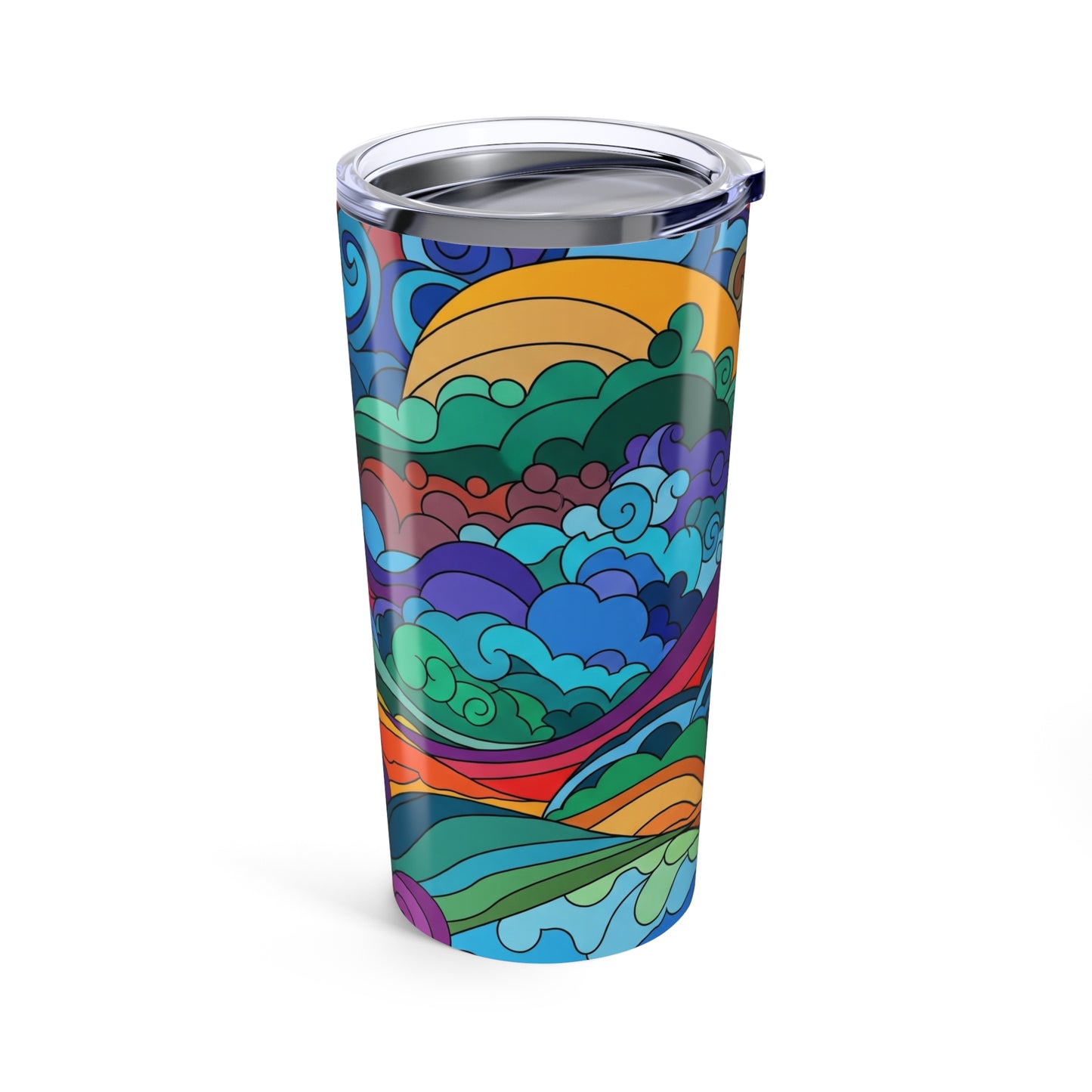 20oz Stainless Steel Printed Travel Mug Double Wall Vacuum Insulated Spill Resistant Cup For Hot And Cold Beverages