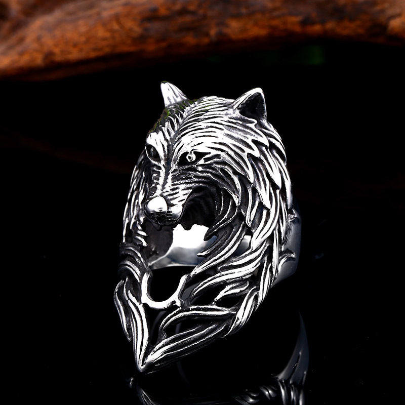 Men's Stainless Steel Ring Animal Shape Punk Fashion Party Ring All Compatible Metal Ring Customized Item Type Rings