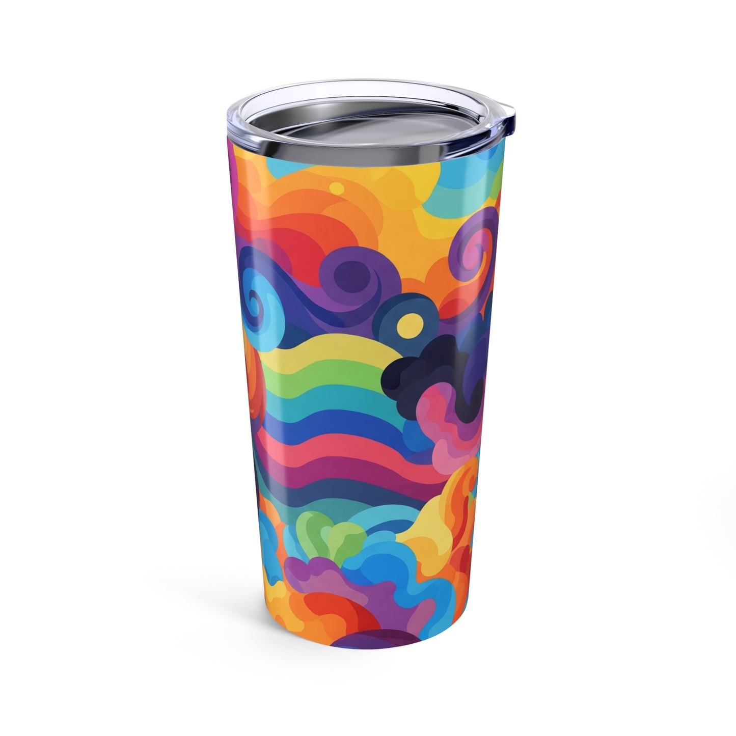 20 Oz Stainless Steel Tumbler With Vibrant Printed Artwork Double Wall Vacuum Insulated Spill Resistant Hot Cold