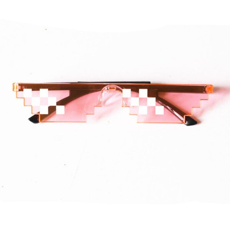 Mosaic Sunglasses Pixel Design Costume Eyewear Decorative Frame Non Polarized Glasses For Men And Women Party Fun