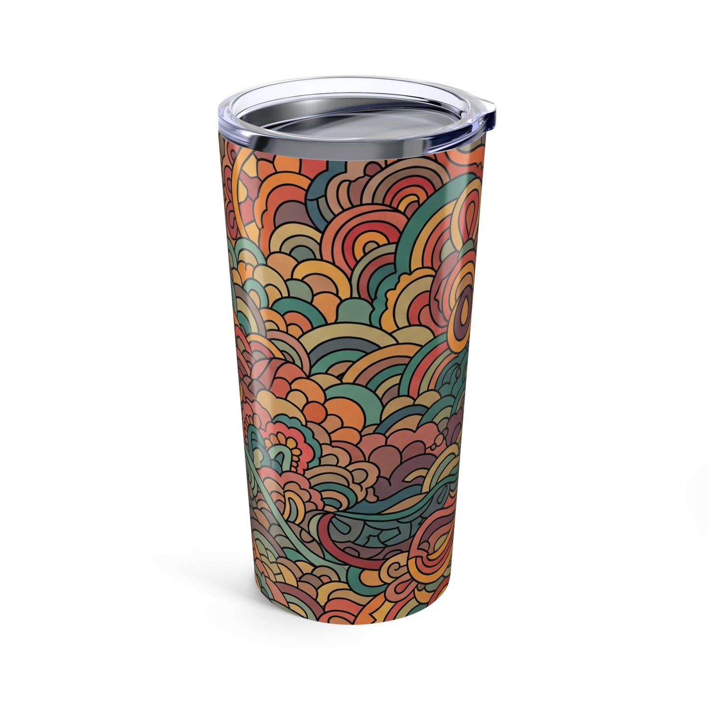20 Oz Stainless Steel Tumbler With Double Wall Vacuum Insulation Leak Proof And Printed Pattern For Hot Or Cold