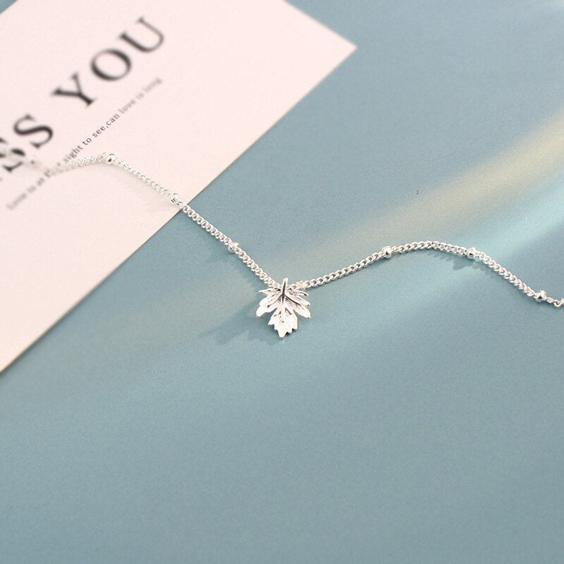 Copper Maple Leaf Bracelet for Women Electroplated Jewelry