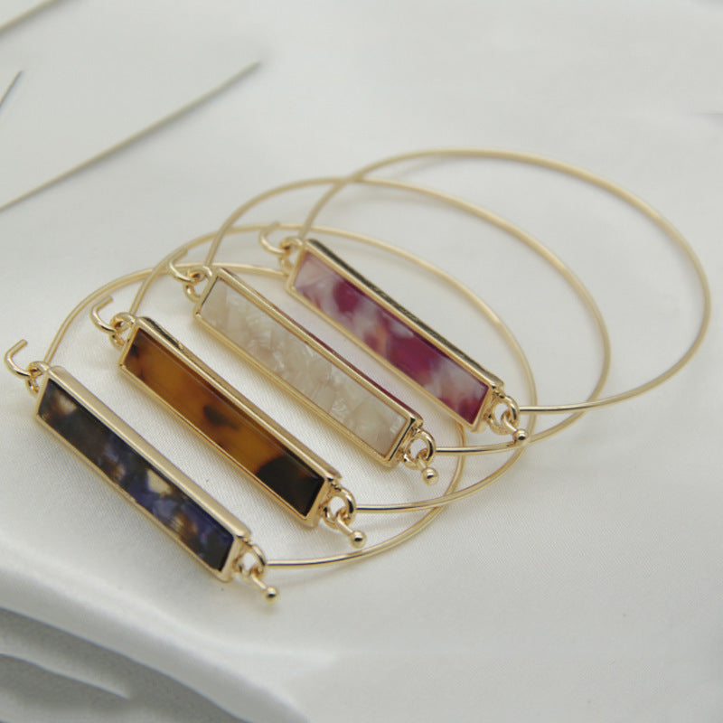 Copper Geometric Bangle Bracelet For Women Electroplated European Style Jewelry Fashion Accessory Sleek Finish