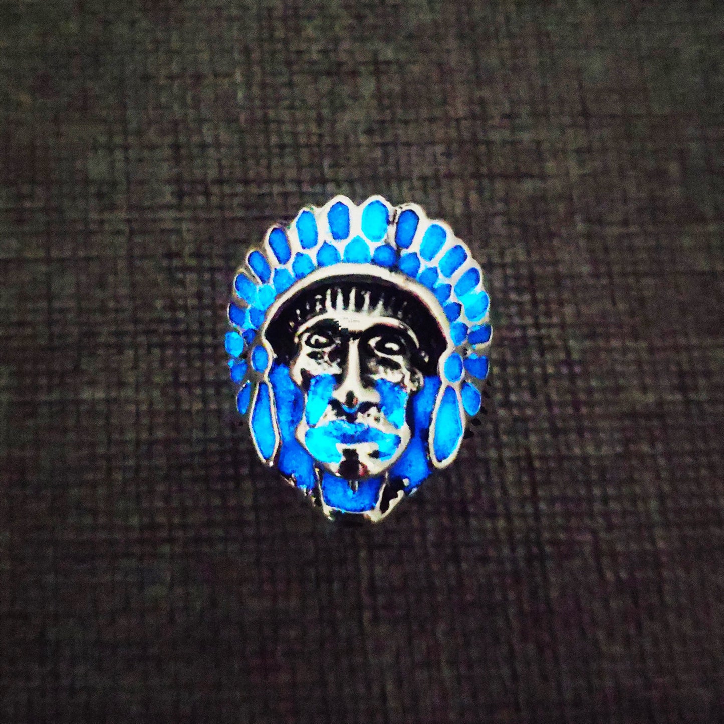 Mens Vintage Alloy Ring Geometric Indian Avatar Adjustable