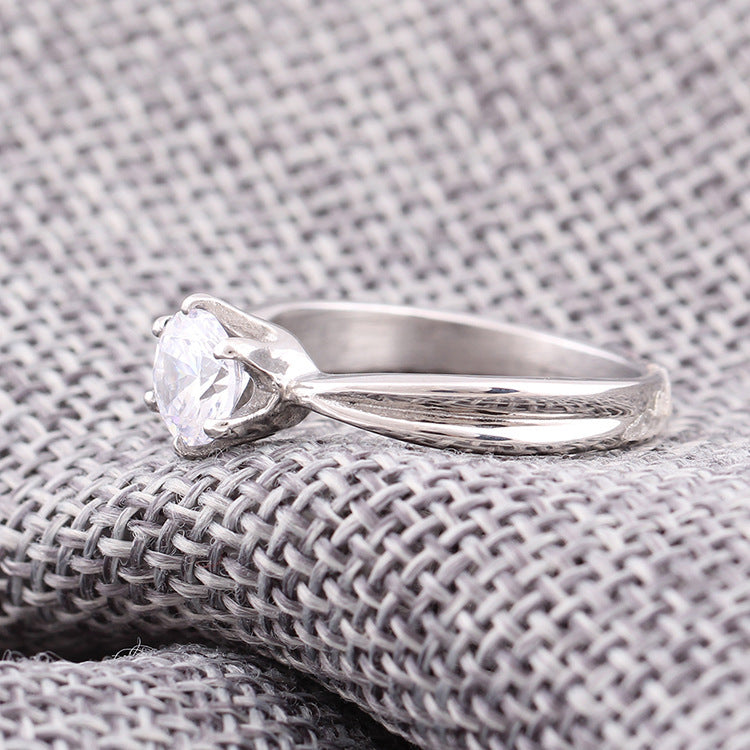 Geometric Titanium Steel Ring For Women Electroplated Finish Jewelry Sizes Five Through Nine Stainless Steel Ring