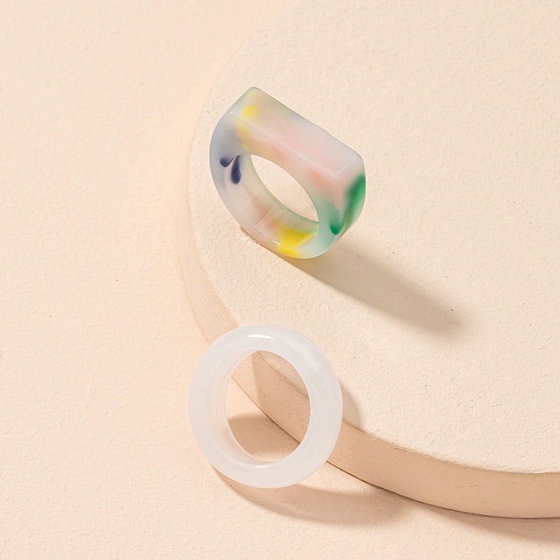 Womens Geometric Acrylic Ring Set Resin Rings For Women Fashion Jewelry Accessories Trendy Statement Rings Now