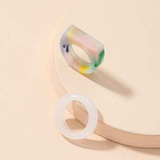 Womens Geometric Acrylic Ring Set Resin Rings For Women Fashion Jewelry Accessories Trendy Statement Rings Now