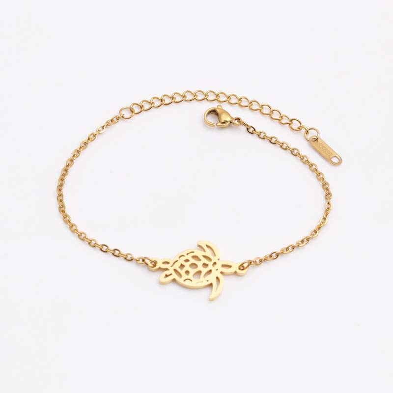 Unisex Turtle Bracelet Stainless Steel Jewelry Adjustable Length Hawaiian Pendant Turtle Charm Gold Tone Styles