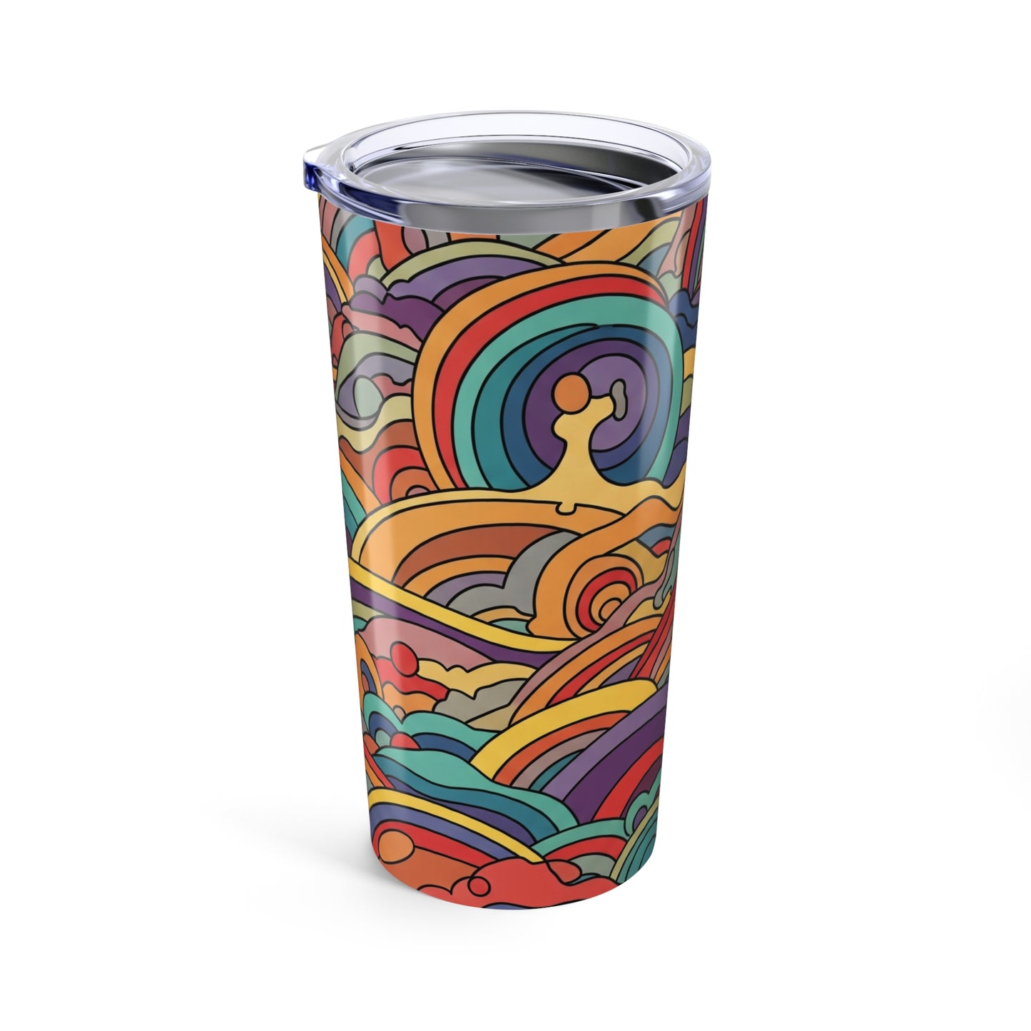 20oz Stainless Steel Travel Mug With Double Wall Insulation Spill Resistant Printed Design For Hot And Cold