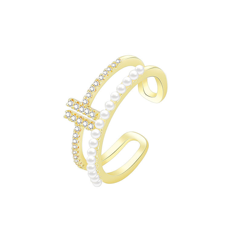 Elegant Simple Gold Diamond Ring For Women Fashion Jewelry