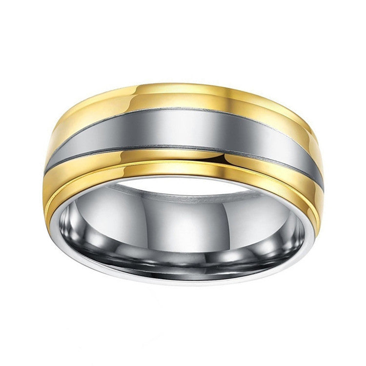 Mens Womens Titanium Steel Ring Geometric Zircon Inlay Polished Electroplated European Style Jewelry Gift Luxe