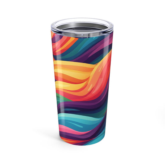 20oz Stainless Steel Tumbler With Double Wall Vacuum Insulation Spill Resistant Travel Mug Featuring Printed Design