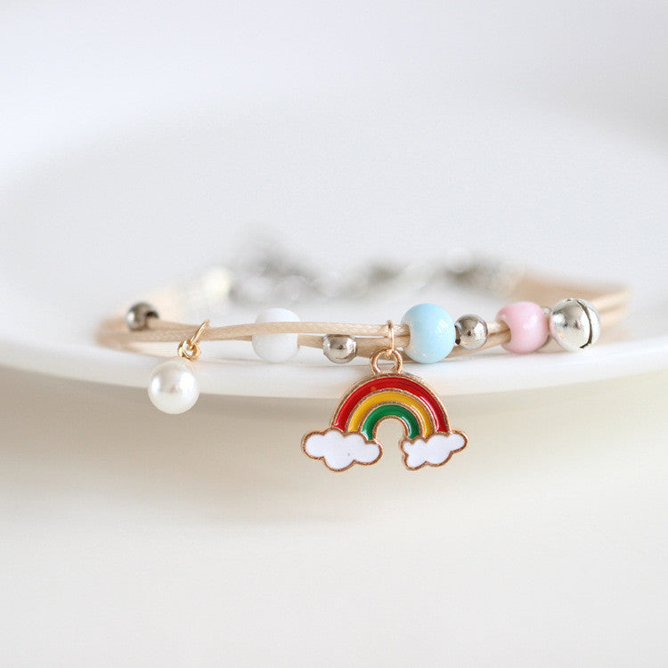 Womens Hand Knitted Charm Bracelet Hand Woven Alloy Moon Cat Design For Girls And Friends Gifts For Moms Gifts Style