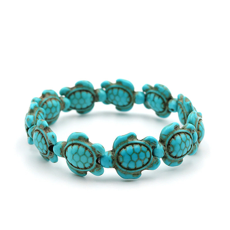 Turquoise Tortoise Bracelet Unisex Animal Zodiac Polished Bangle Gifting For Benefits Anniversary Celebrations