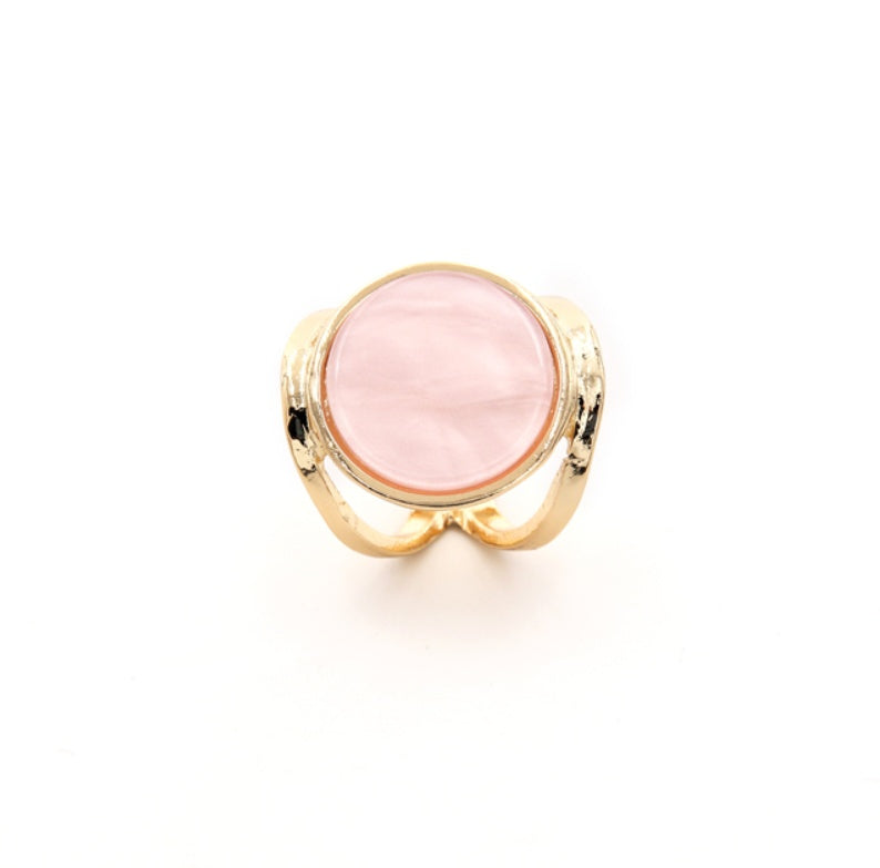 Women Acetate Ring Geometric Alloy Jewelry Trendy Ring