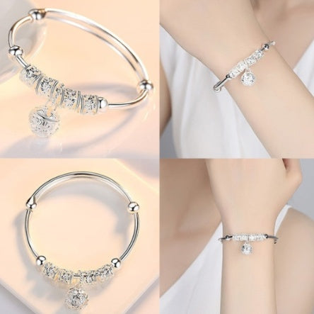 Womens Palace Bell Bracelet Running Beads Ethnic White Silver Jewelry Gift For Women And Men Jewelry For Women