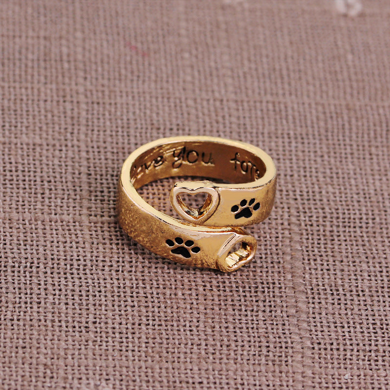 Womens Geometric Hollow Paw Ring Electroplated Metal Alloy With Gem Inlay Fashion Jewelry Everyday Glam Accessory