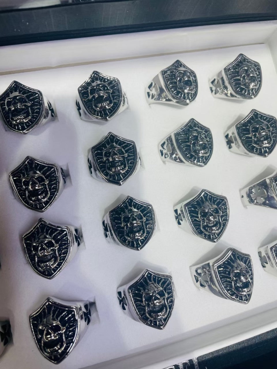 Mens Geometric Ring Electroplated Steel Tone European American Fashion Accessory Durable Modern Statement Band