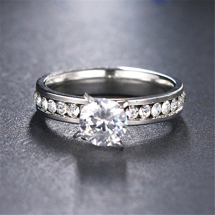 Womens Diamond Ring Fashion Design Full Diamond Ring Platinum Inlay Geometric Wedding Style US Sizes 5 6 7 8 9 10