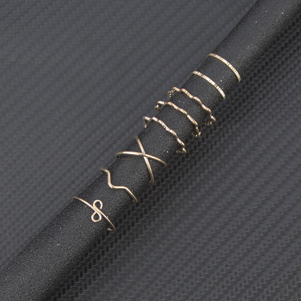 Alloy Metal Ring Set Simple Finger Rings Women Girls Fashion Jewelry Rings Unique Design Rings Stackable Rings