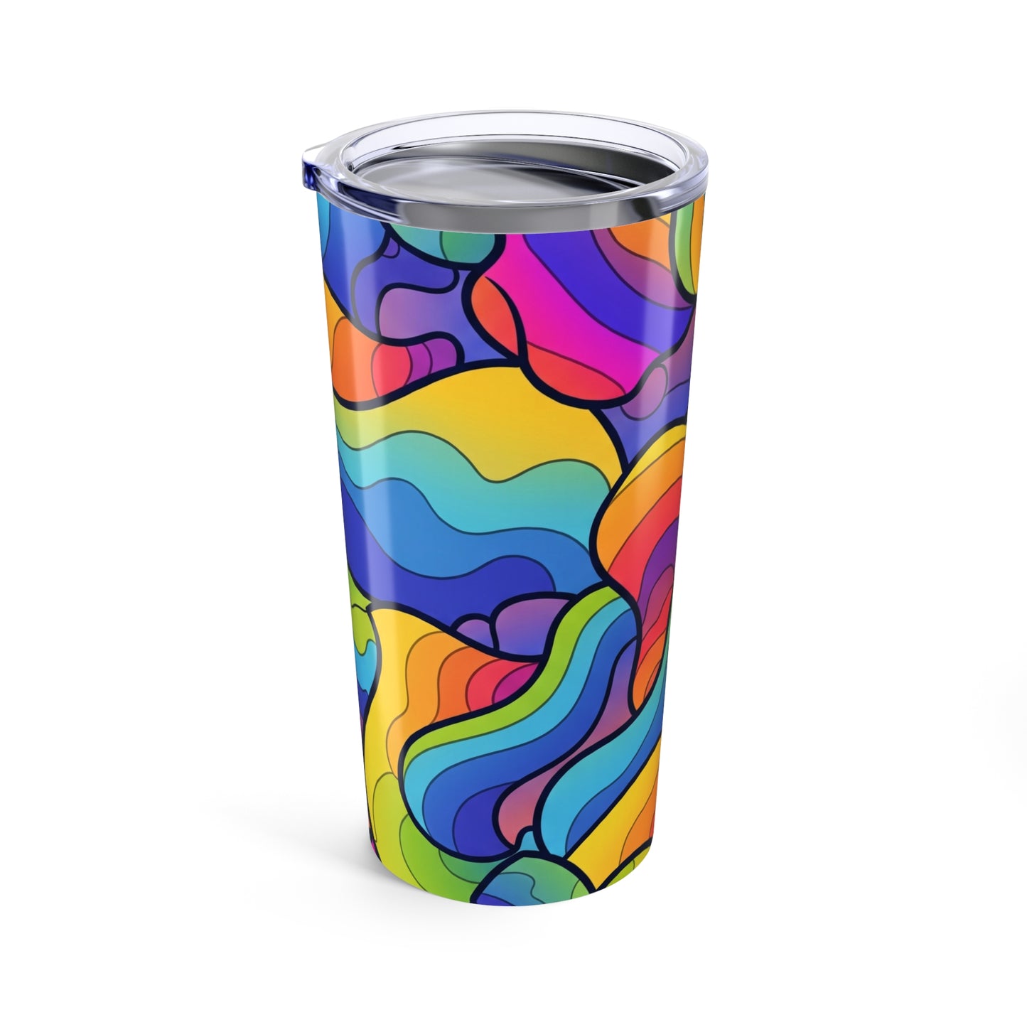 20 Oz Double Wall Vacuum Insulated Stainless Steel Coffee Tumbler With Thermal Control And Artistic Print Design