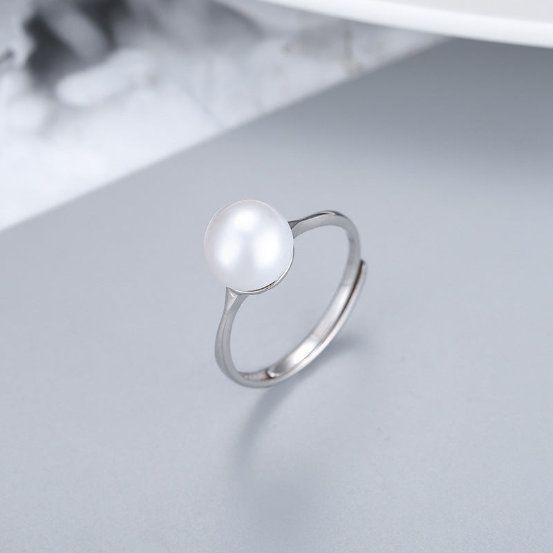 Silver Mouth Ring Geometric Pearl Inlay Simple Lip Ring Jewelry Women Travel Souvenir Souvenir Tourist Fashion
