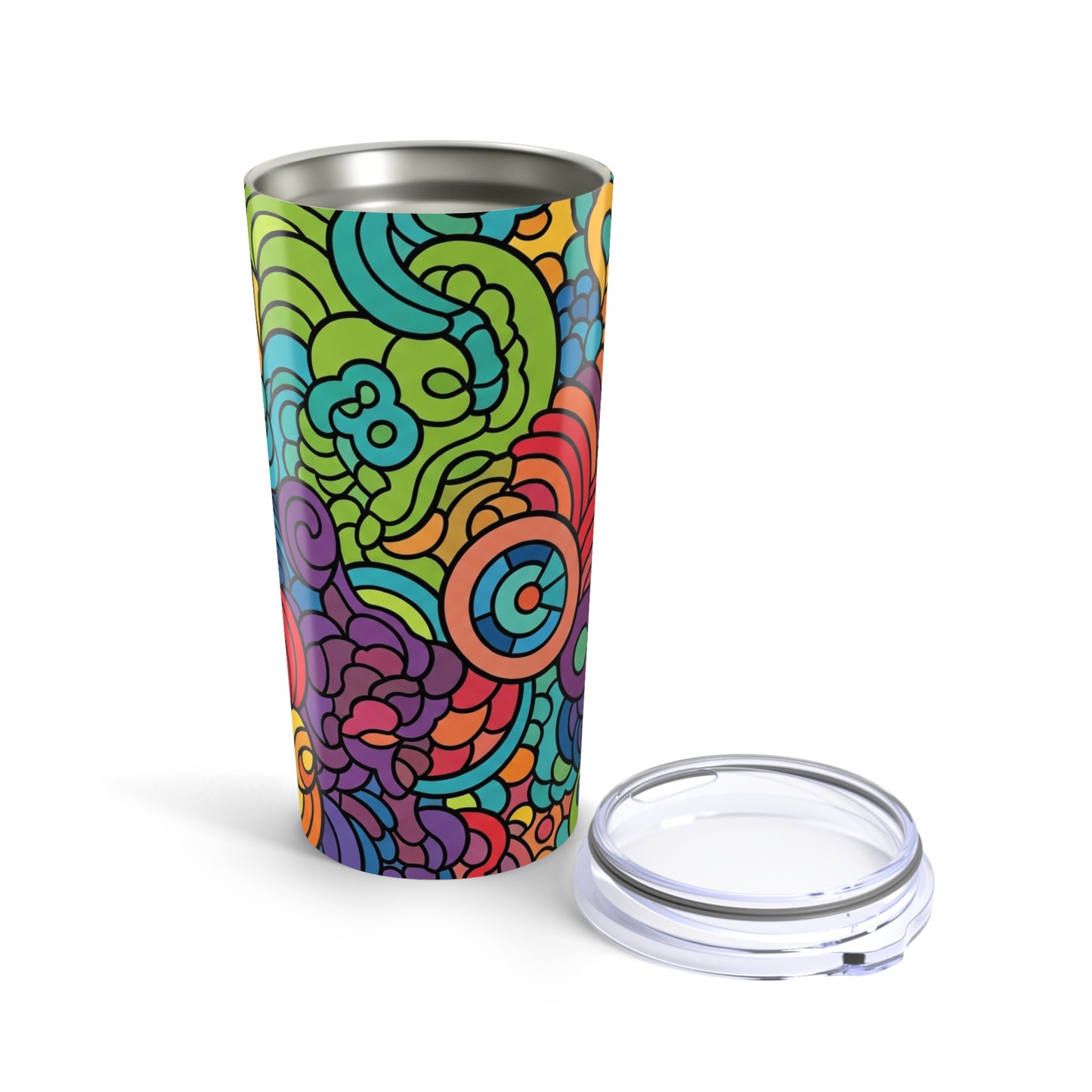 20oz Stainless Steel Tumbler Printed Design Double Wall Vacuum Insulation Spill Resistant Travel Mug Dishwasher