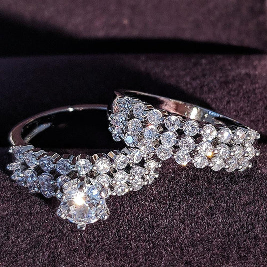 Diamond Ring With Exquisite Alloy Metalwork And Micro Set Diamond Centerpiece Sparkle And Elegance Extra Glow
