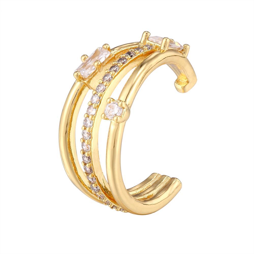 Adjustable Women Ring Copper Jewelry Butterflies Star Heart Twist Design Goldtone Fashion Accessory Daily Wear