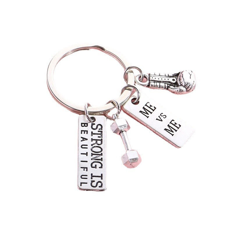 Metal Barbell Keychain Boxing Glove Charm Ornament Classic Gift For Christmas Valentines Day New Year Seasonals