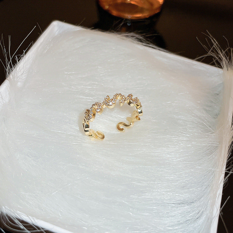 Double Layer Ring Geometric Copper Ring Opal Inlay Gold Plating Exquisite Design Fashion Jewelry Chic Ring Now