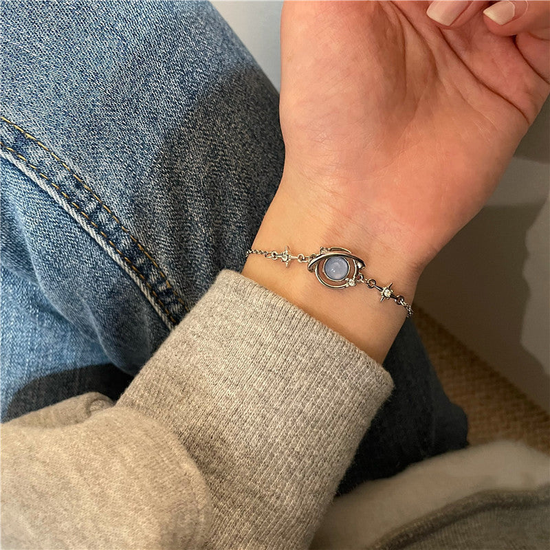 Star Charm Bracelet With Extender Chain For Women Delicate