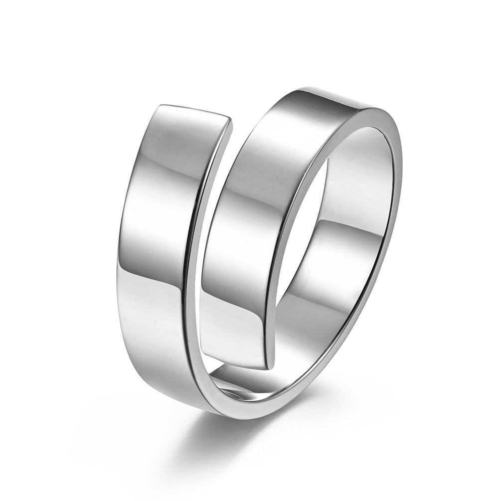 Simple Harajuku Lightning Tide Eclipse Ring Hollow Titanium Steel Unisex Fashion Jewelry For All Wear Everyday