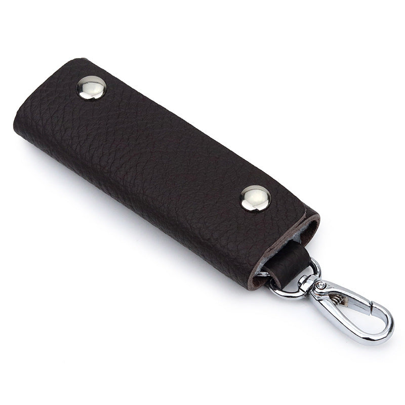 Mens Genuine Leather Key Case Retro First Layer Cowhide Durable Key Holder Secure Organizer For Door Use Everyday