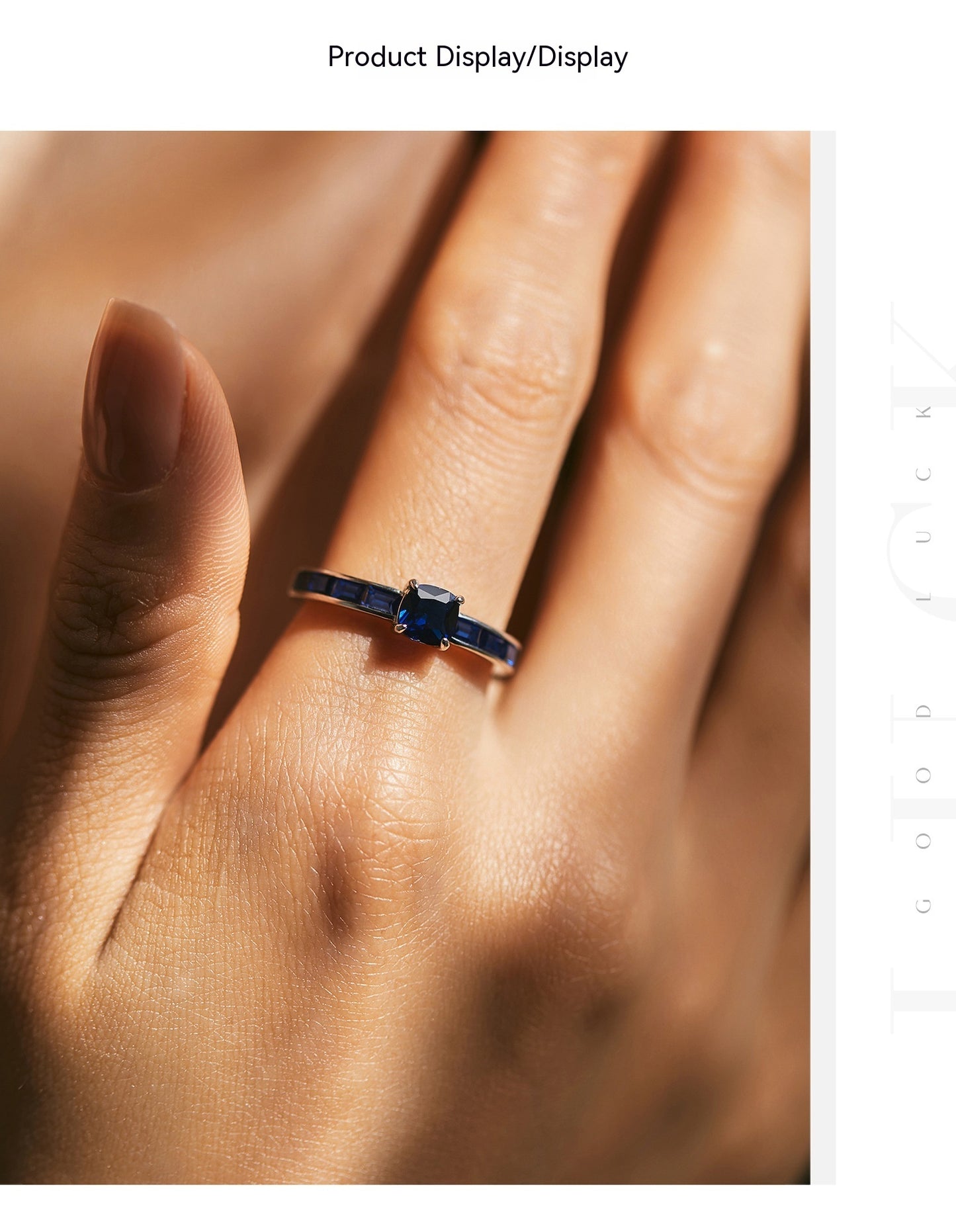 Womens Sterling Silver Ring Inlaid Zircon Geometric Quad