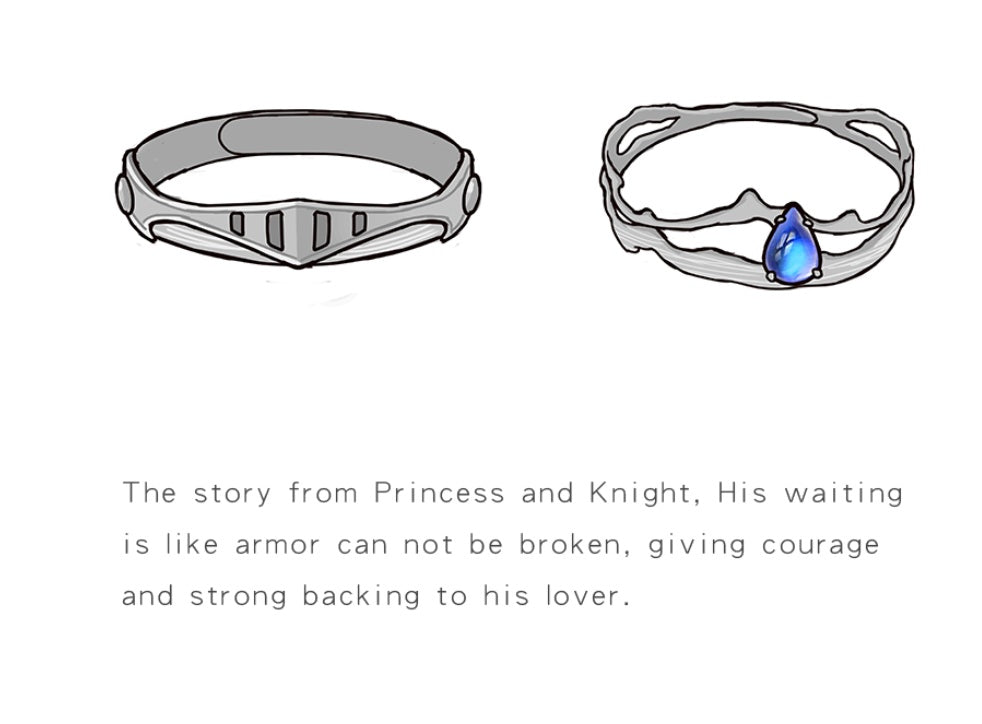 Princess And Knight Folding Ring Material White Copper Plating Size Adjustable Opening Princess And Knight Folding Ring