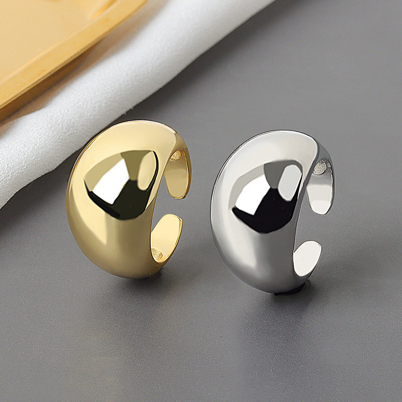 Unisex Adjustable Ring Copper Electroplated In Platinum Gold