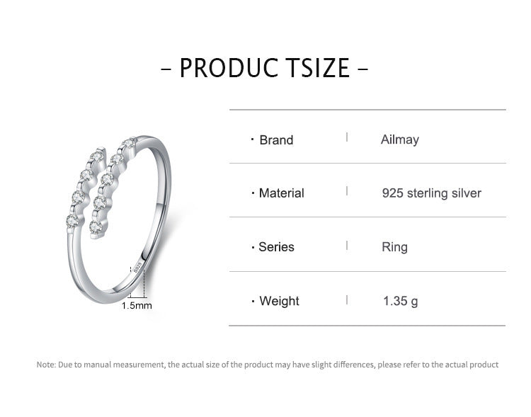 Womens Sterling Silver Geometric Ring Micro Inlay Diamond White Gold Finish Affordable Luxury Jewelry Gift Her