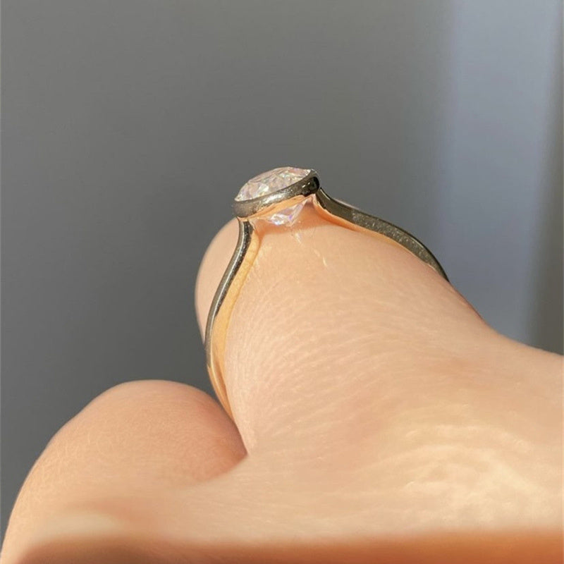 Gold Plated Copper Geometric Ring For Women Oval Round Design Simple Elegant Daily Wear Gift Size 6 7 8 Electroplating